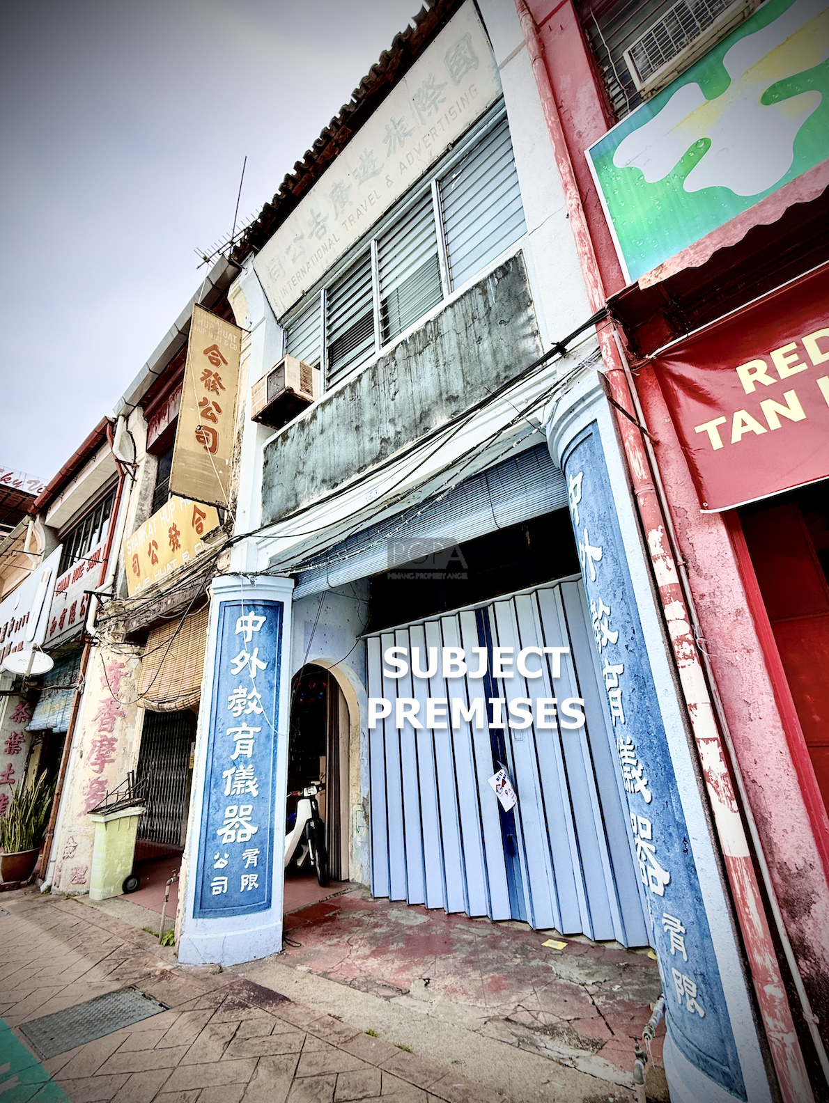 Heritage Shophouse on Carnarvon Street in George Town UNESCO World Heritage Site.